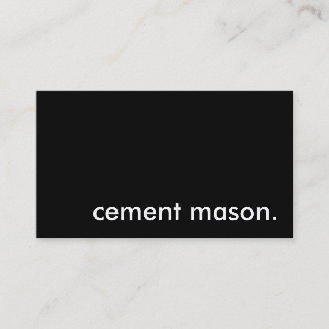 Carte De Visite maçon de ciment. (Devant)