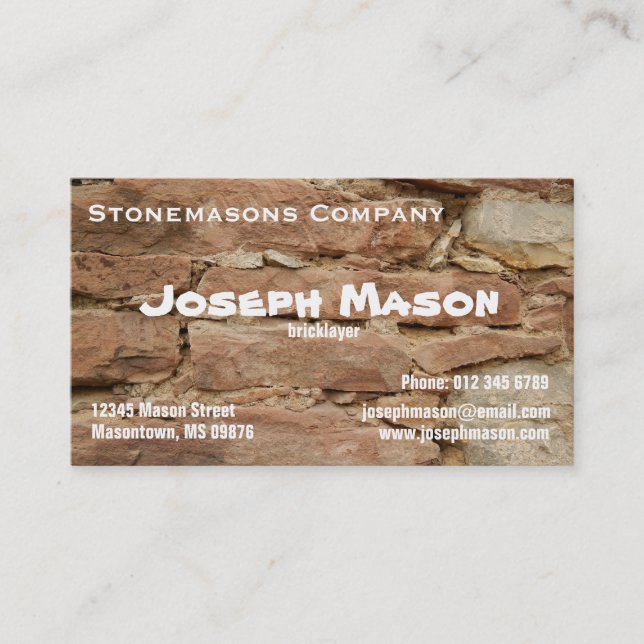 Carte De Visite Maçon de construction (Devant)