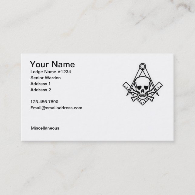 Carte de visite maçonnique 1 (Devant)