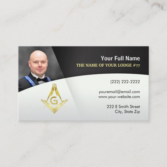 Carte de visite maçonnique Black Gold Freemason Ph (Devant)