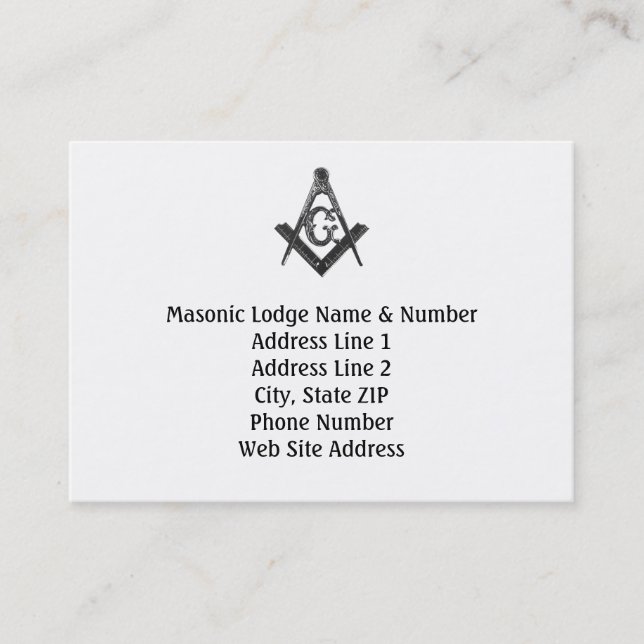 Carte de visite maçonnique de loge de style (Devant)