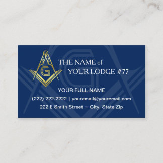 Carte de visite maçonnique | Marine Blue Gold Free