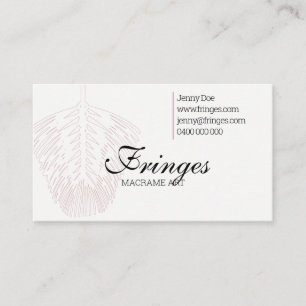 Carte de visite Macrame avec plume Macrame