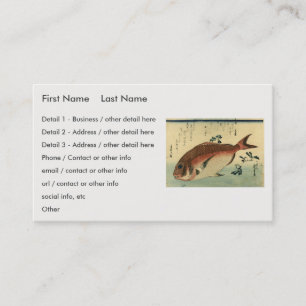 Carte De Visite Madai ou Red Tai - Hiroshige's Japanese Fish Print