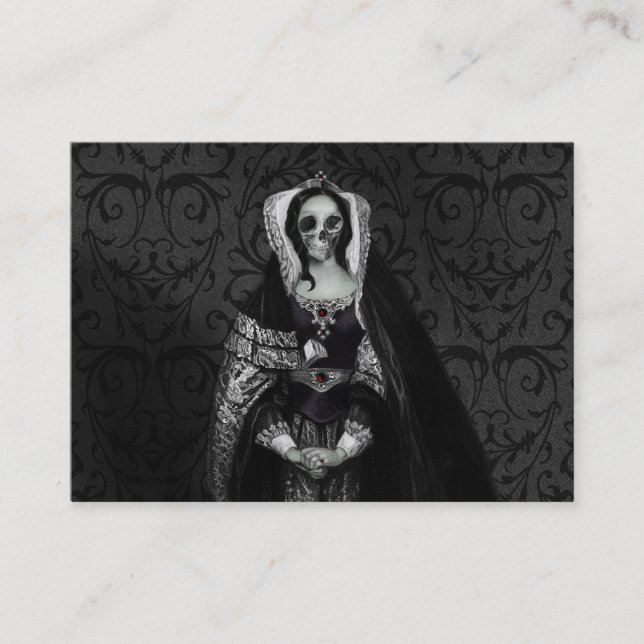 Carte De Visite Madame gothique de crâne (Devant)