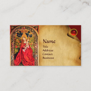 Carte De Visite MADONNA DU PARCHEMENT ROSE BOWER, Ruby Rouge Gem