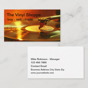 Carte De Visite Magasin cool Retro Vinyl Records