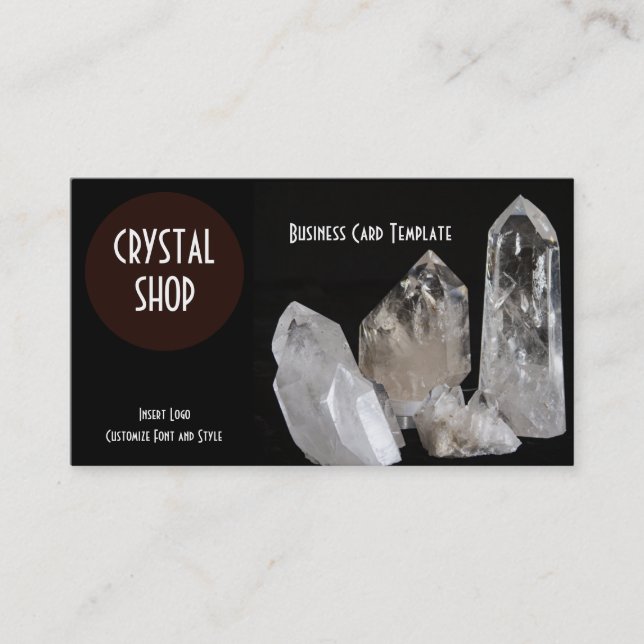 Carte De Visite Magasin curatif de cristaux - cristaux de quartz (Devant)