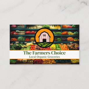 Carte De Visite Magasin d'alimentation   Produire   Logo de la gra