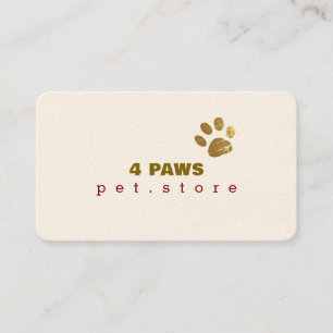 Carte De Visite Magasin d'animaux - Patte de Chien Chat