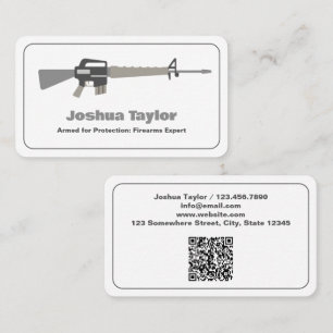 Carte De Visite Magasin d'armes à feu QR personnalisé