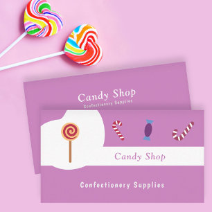 Carte De Visite Magasin de bonbons, fournitures de confiserie