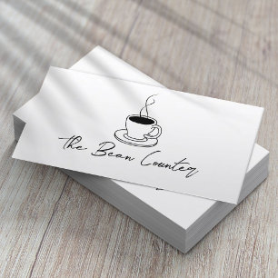 Carte De Visite Magasin de Café Professionnel Minimaliste