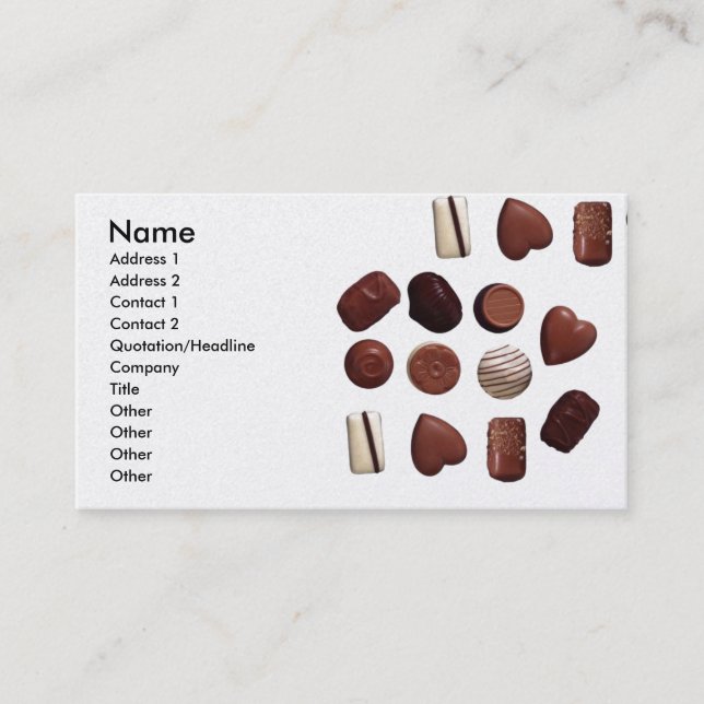 Carte De Visite magasin de chocolat de choco (Devant)