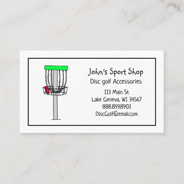 Carte De Visite Magasin de disc golf personnalisé (Devant)