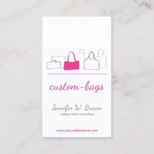 Carte De Visite Magasin de sacs Accessoires roses Boutique girly