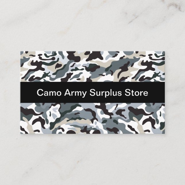 Carte De Visite Magasin de surplus de l'armée d'armée (Devant)