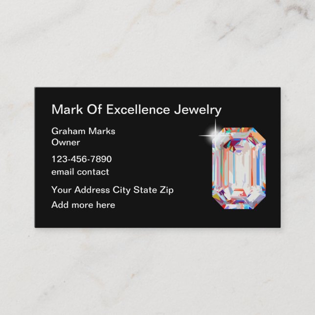 Carte De Visite Magasin de vente de bijoux classique (Devant)