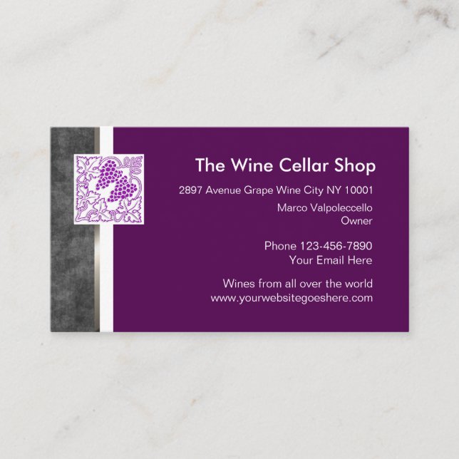 Carte De Visite Magasin de vins (Devant)