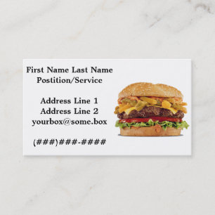 Carte De Visite Magasin d'hamburger