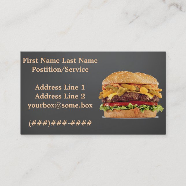 Carte De Visite Magasin d'hamburger (Devant)
