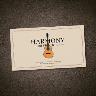 Carte De Visite Magasin d'instruments de musique - Guitare acousti