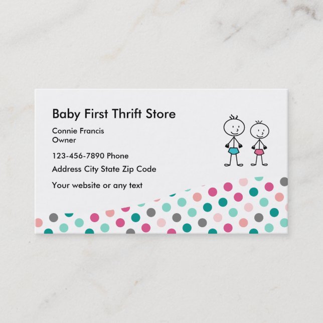 Carte De Visite Magasin d'occasion de bébé (Devant)