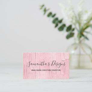 Carte De Visite Magasin en ligne au look peint rose pastel