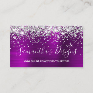 Carte De Visite Magasin en ligne de papier d'argent magenta violet