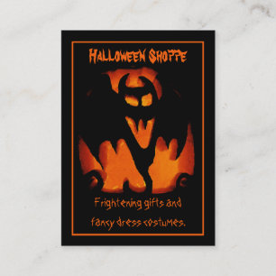 Carte De Visite Magasin horrible de Halloween de silhouette de