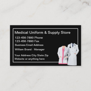 Carte De Visite Magasin Médicale Uniforme Et D'Approvisionnement