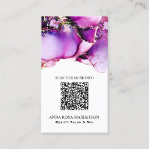 Carte De Visite *~* Magenta QR CODE Yummy Gold Gilded AP29 