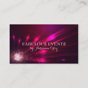 Carte De Visite Magenta Rose Chaud Feux d'Artifice Néon
