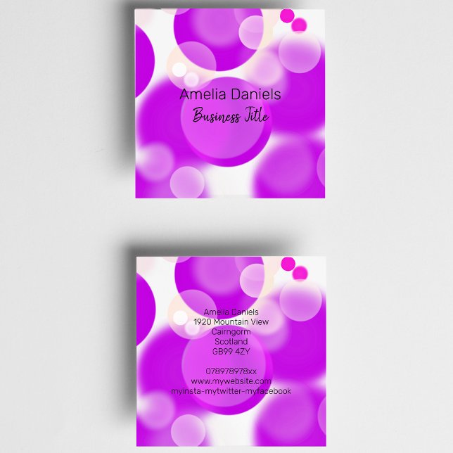 Carte de visite Magenta Rose Et Blanc (Créateur téléchargé)
