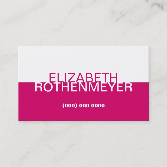 Carte de visite magenta simple de panneau (Devant)