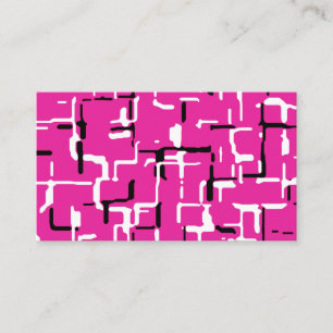 Carte De Visite Magenta violet rose noir Motif blanc