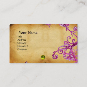 Carte De Visite MAGIC BERRIES MONOGRAM gem parchemin bleu