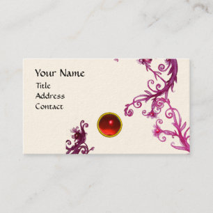 Carte De Visite MAGIC BERRIES MONOGRAM tourbillon crème rouge