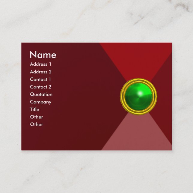 Carte De Visite MAGIC EMERALD, vert rose rouge vif (Devant)