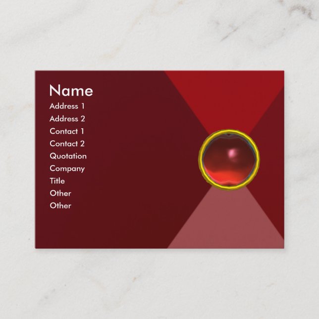Carte De Visite MAGIC RUBY, rouge vif (Devant)