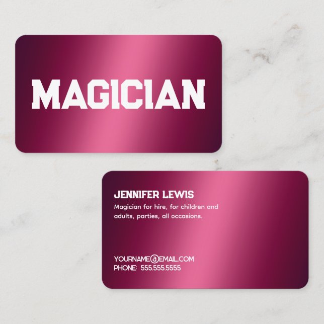 Carte De Visite Magicien (Devant / Derrière)