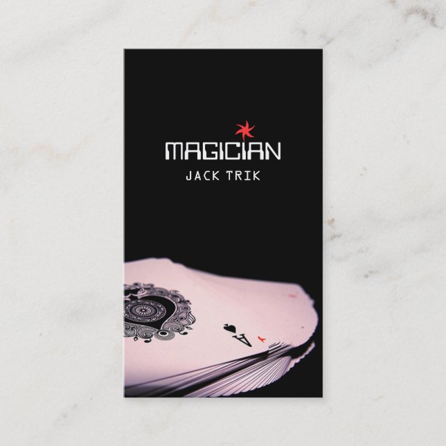 Carte De Visite Magicien Card Poker Trick Entertainment (Devant)