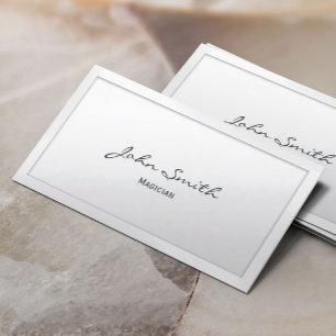 Carte De Visite Magicien de bordure blanc de script classique