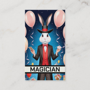 Carte De Visite Magicien de lapin exécutant Magic Act