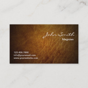 Carte De Visite Magicien en cuir Brown chic
