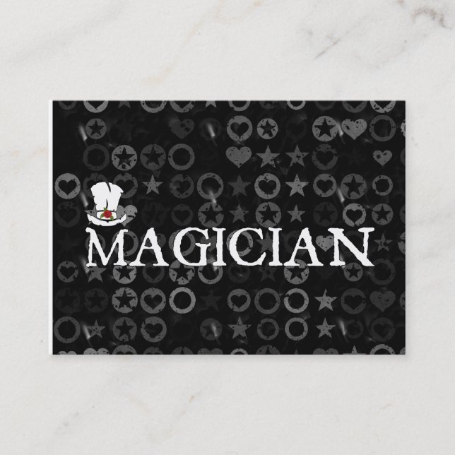 Carte De Visite Magicien et casquette (Devant)