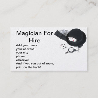 Carte De Visite Magicien pour la location