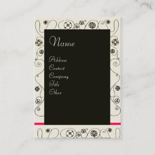 Carte De Visite MAGIE DU PRINTEMPS rose vif noir blanc jaune