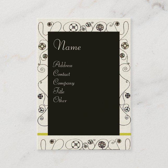 Carte De Visite MAGIE DU PRINTEMPS rose vif noir blanc vert (Devant)