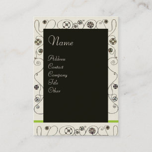 Carte De Visite MAGIE DU PRINTEMPS rouge vif noir blanc vert